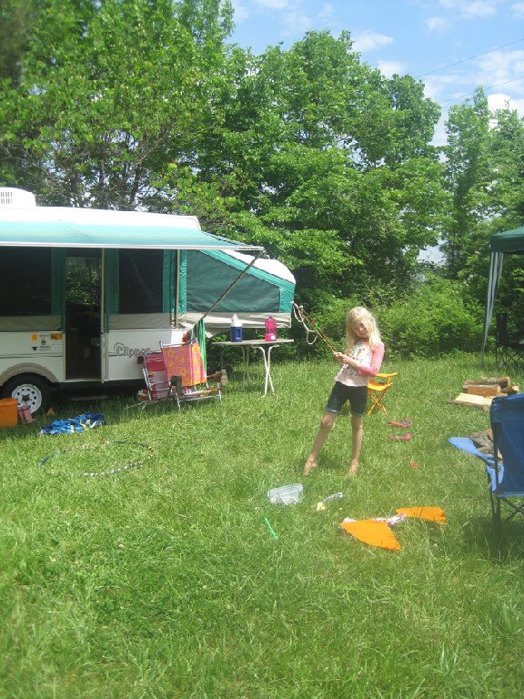 Child Camper Outside Clipper Motorhome Rental