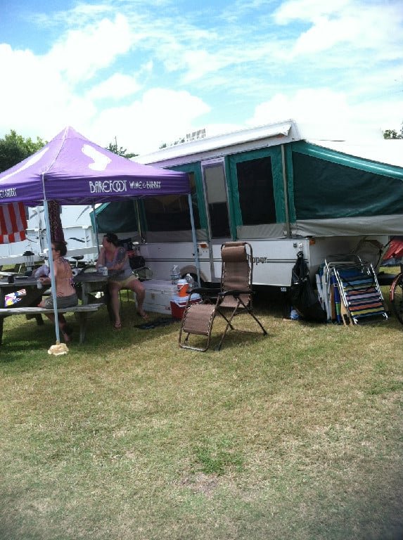 Campers outside Clipper Motorhome