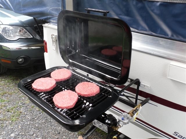 Burger Patties on Grilling Pan