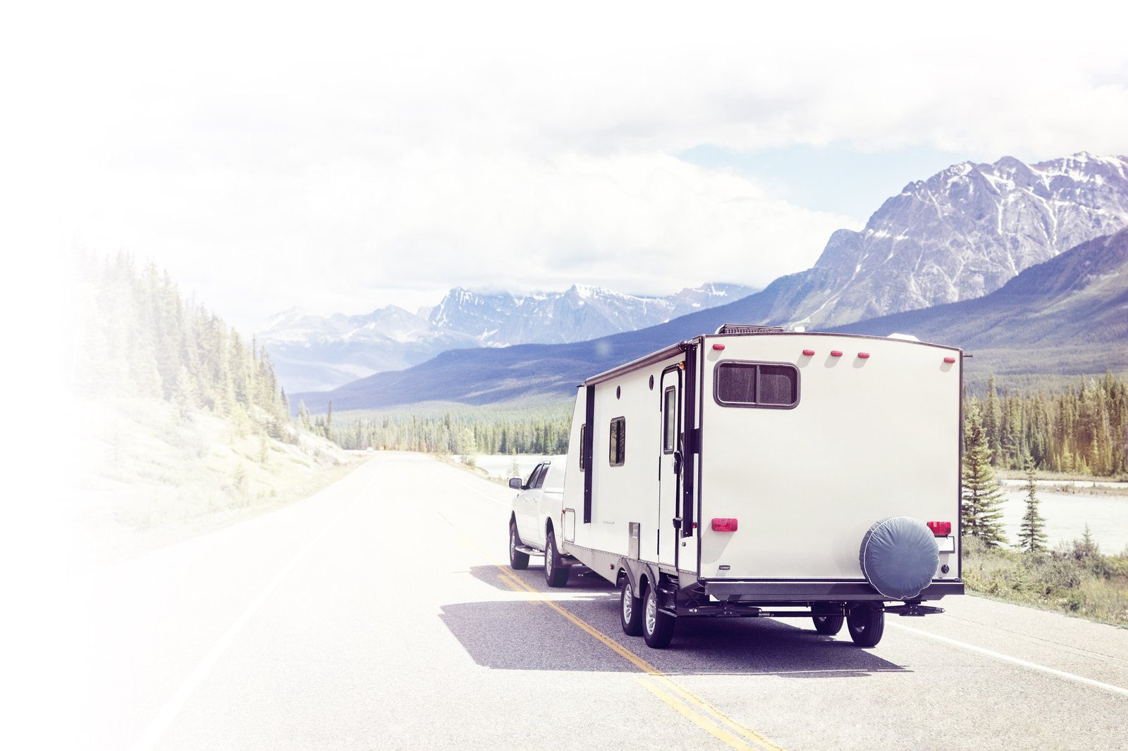 Rearview of Motorhome - Lifehorns banner